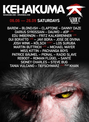 Kehakuma full line up – Saturdays in Space Ibiza