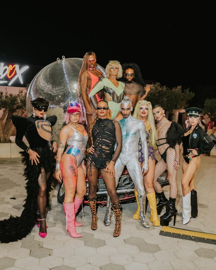 Glitterbox performers outside Hï